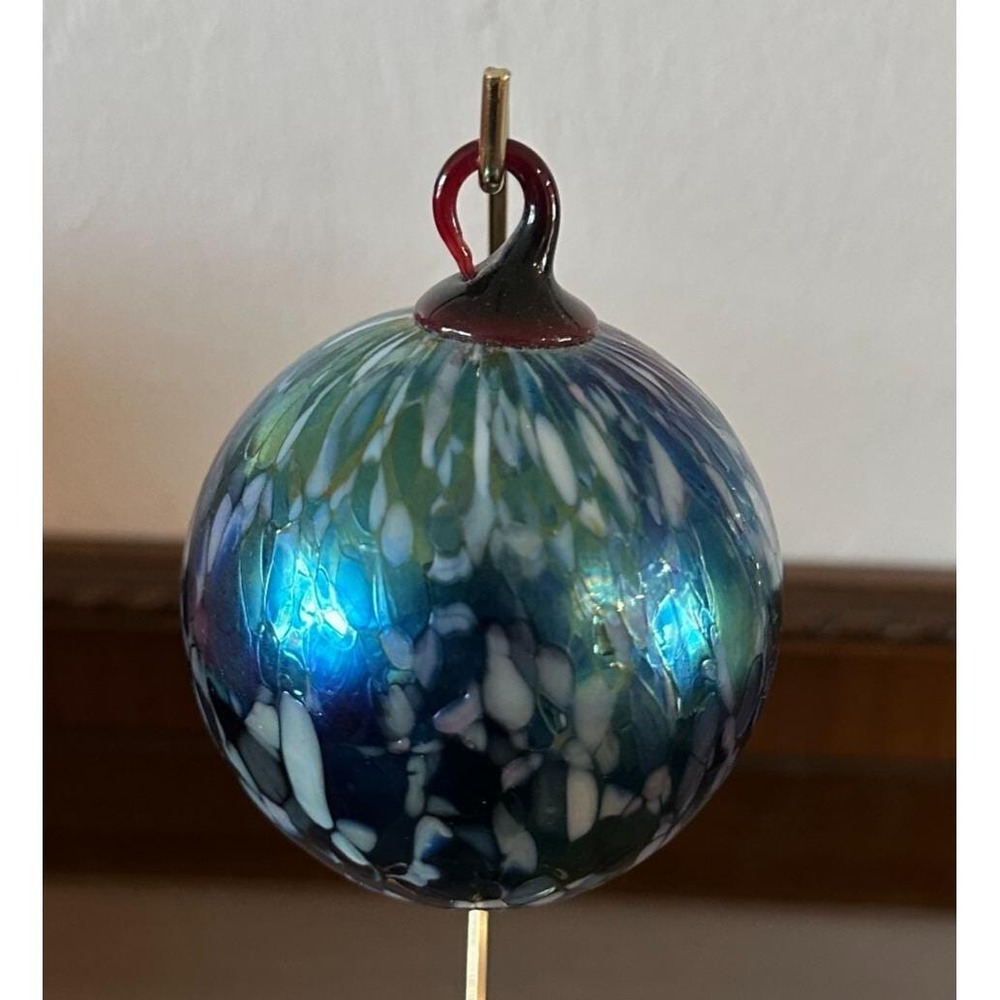 Fenton Carnival Glass Rainbow Blown Christmas‎ Ball Ornament